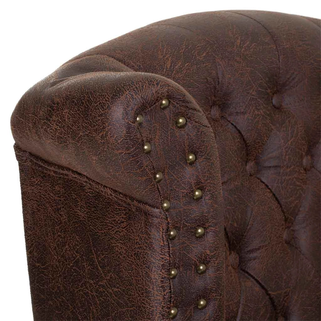 Poltrona in similpelle marrone 84x84x86h
