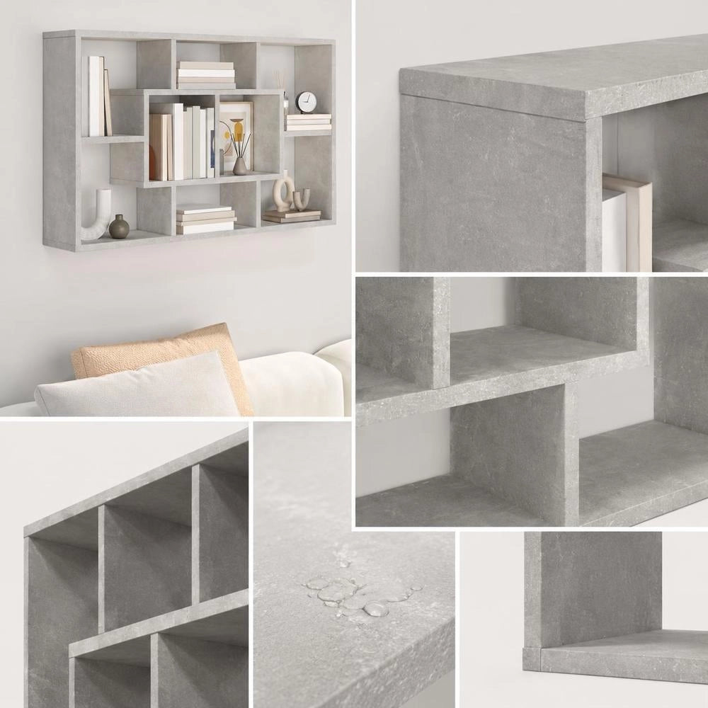 Wall Shelf, Concrete Grey, 85x16x52.5 Cm, Wood-based Material