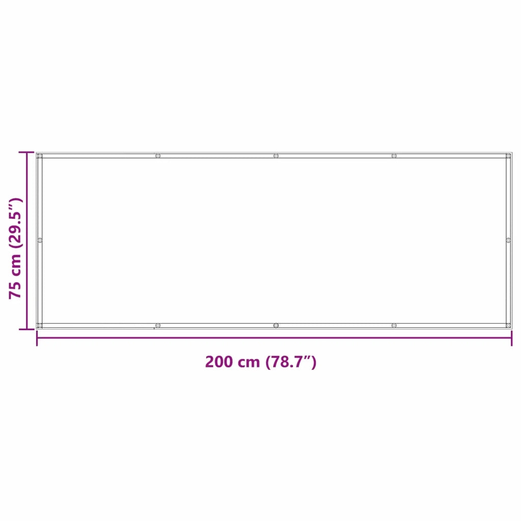 Schermo da balcone-Pannello per balcone 75 x 200 cm Oxford alu rivestito in PU 349729