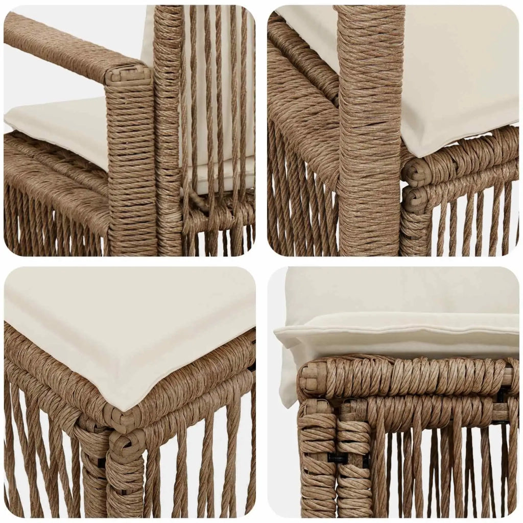 Set Divano da Giardino 4 pz Beige polyrattan 3435705
