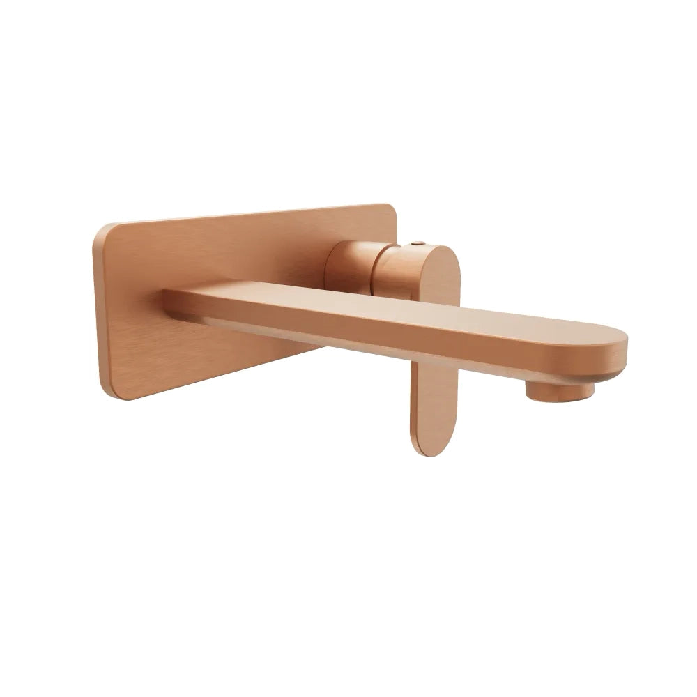 Set miscelatori lavabo ad incasso placca squadrata bidet miscelatore esterno vasca rame spazzolato | Margot