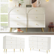 Credenza con cassetti in legno e metallo bianco crema