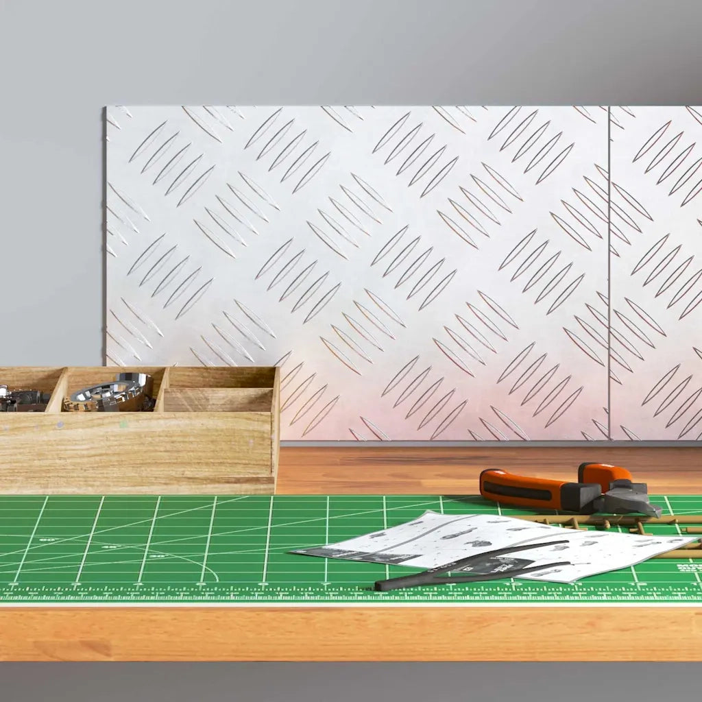 Gradini per Scale 2 pz | Tappetini per scale autoadesivi Argento 30 x 20 cm Alluminio