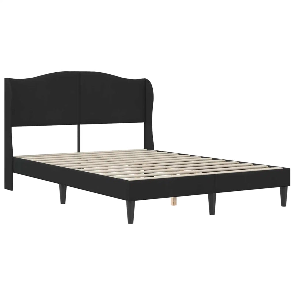 Struttura del letto con testiera Nero 140 x 200 cm Velluto 3415212