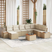Set Divano da Giardino con cuscino 9 pcs Beige Poly Rattan 3348152
