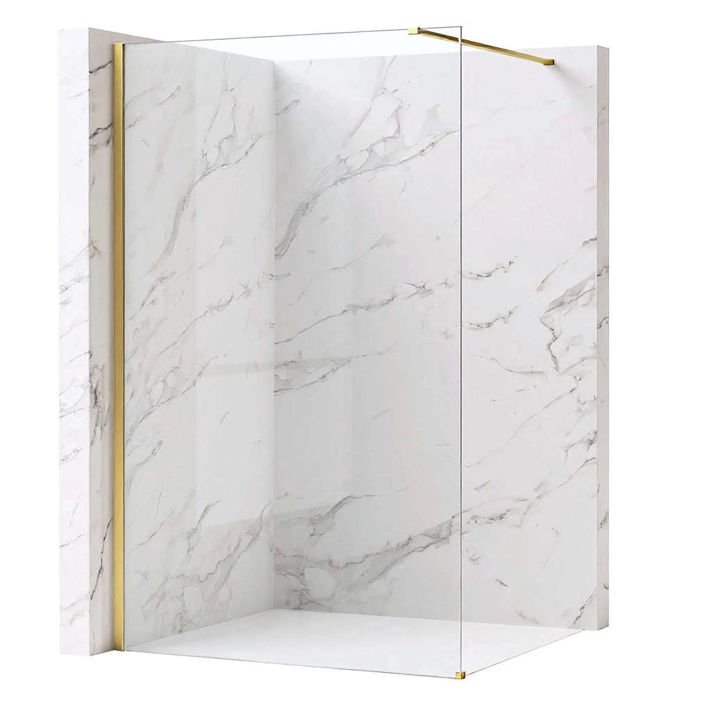 Parete Doccia Rea Flexi Transparent / Brush Gold 100