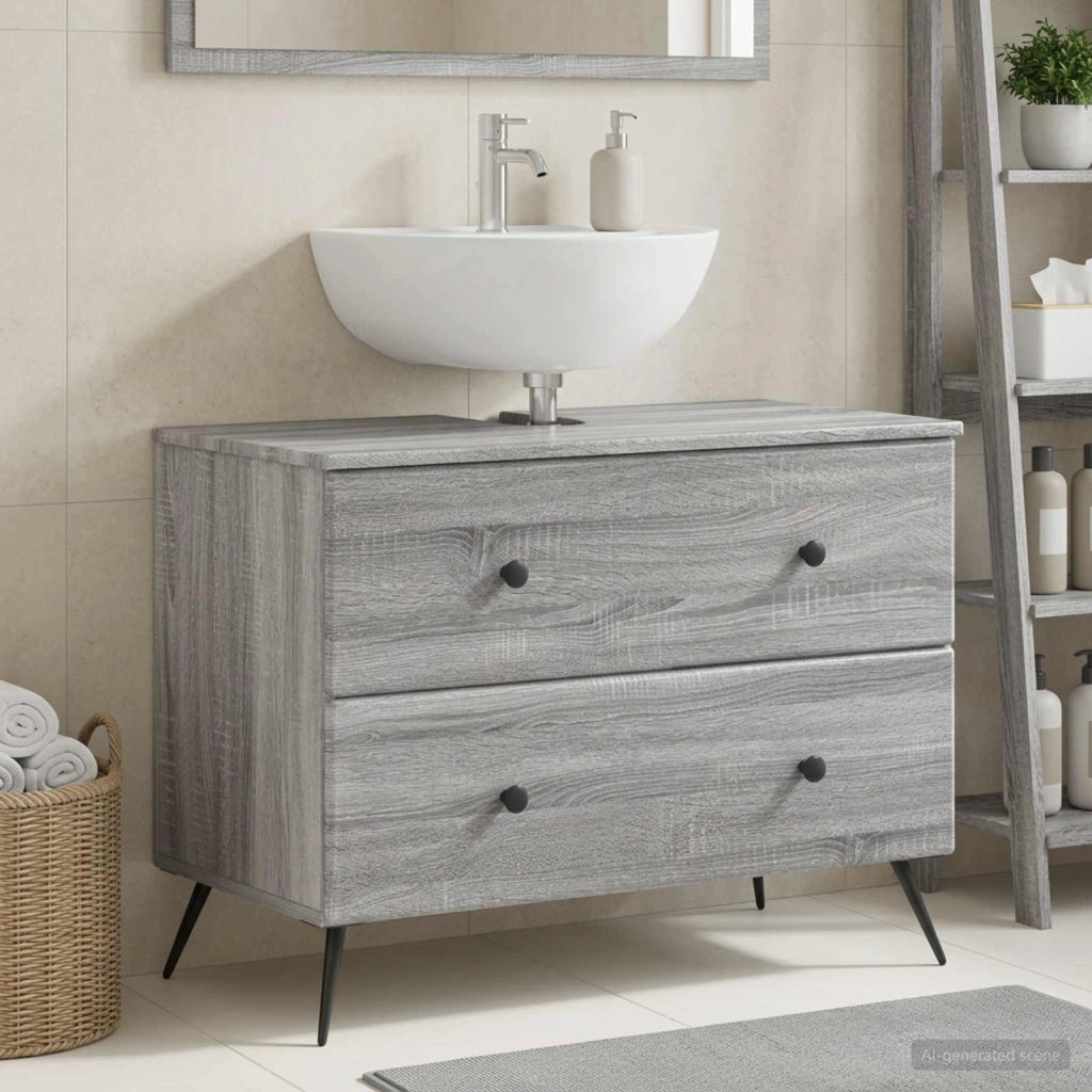 Armadio per Lavabo da Bagno BREDA Sonoma grigio 82 x 41 x 59 cm 897461