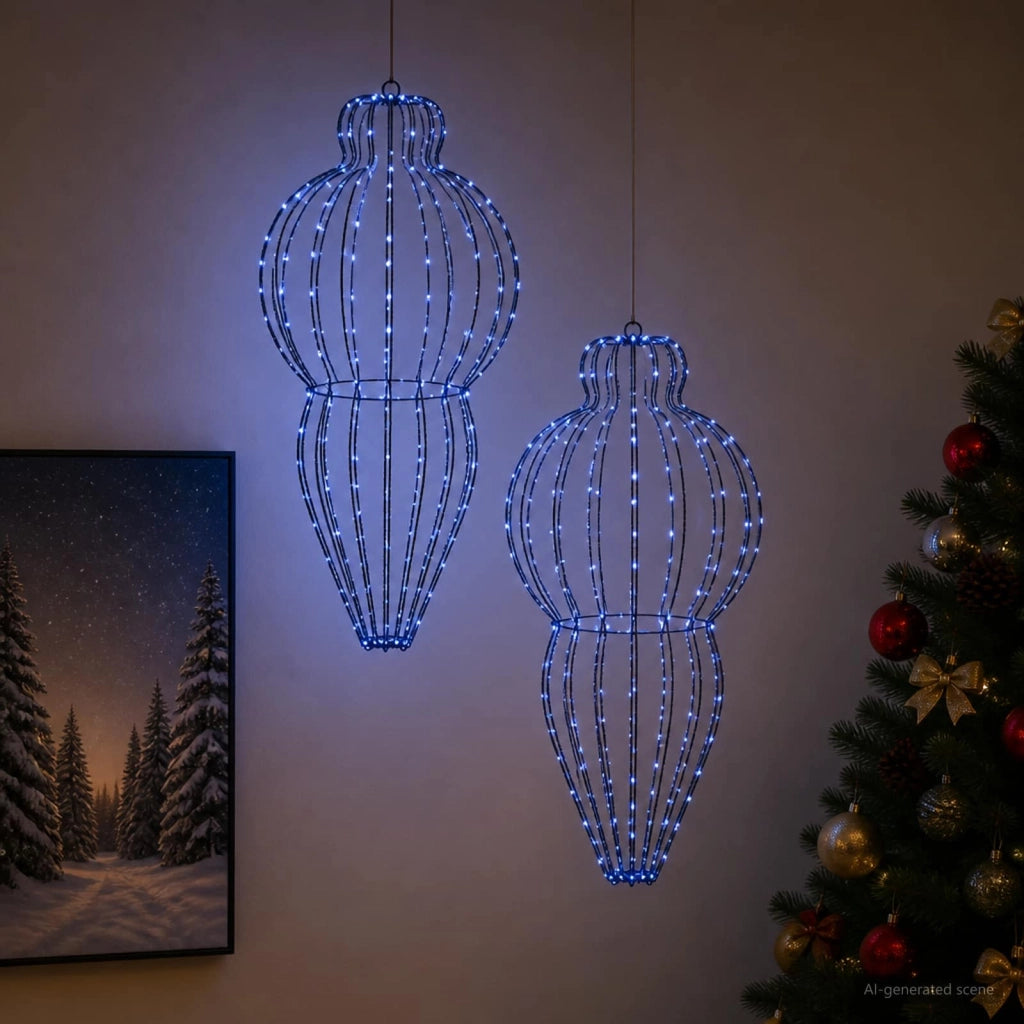 Luce a punta di Natale 2 pz 640 LED Blu Diam. 40 x 75 cm 42049759