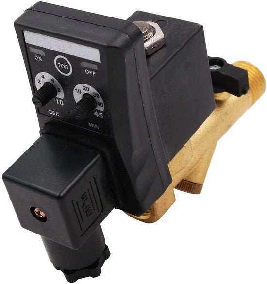 Vitello Magnetico 1/2" - Chiusura Normale - Regolabile Apertura 0,5-10s - Chiusura 0,5-45min - IP65 - Per Compressori d'Aria - Valvola