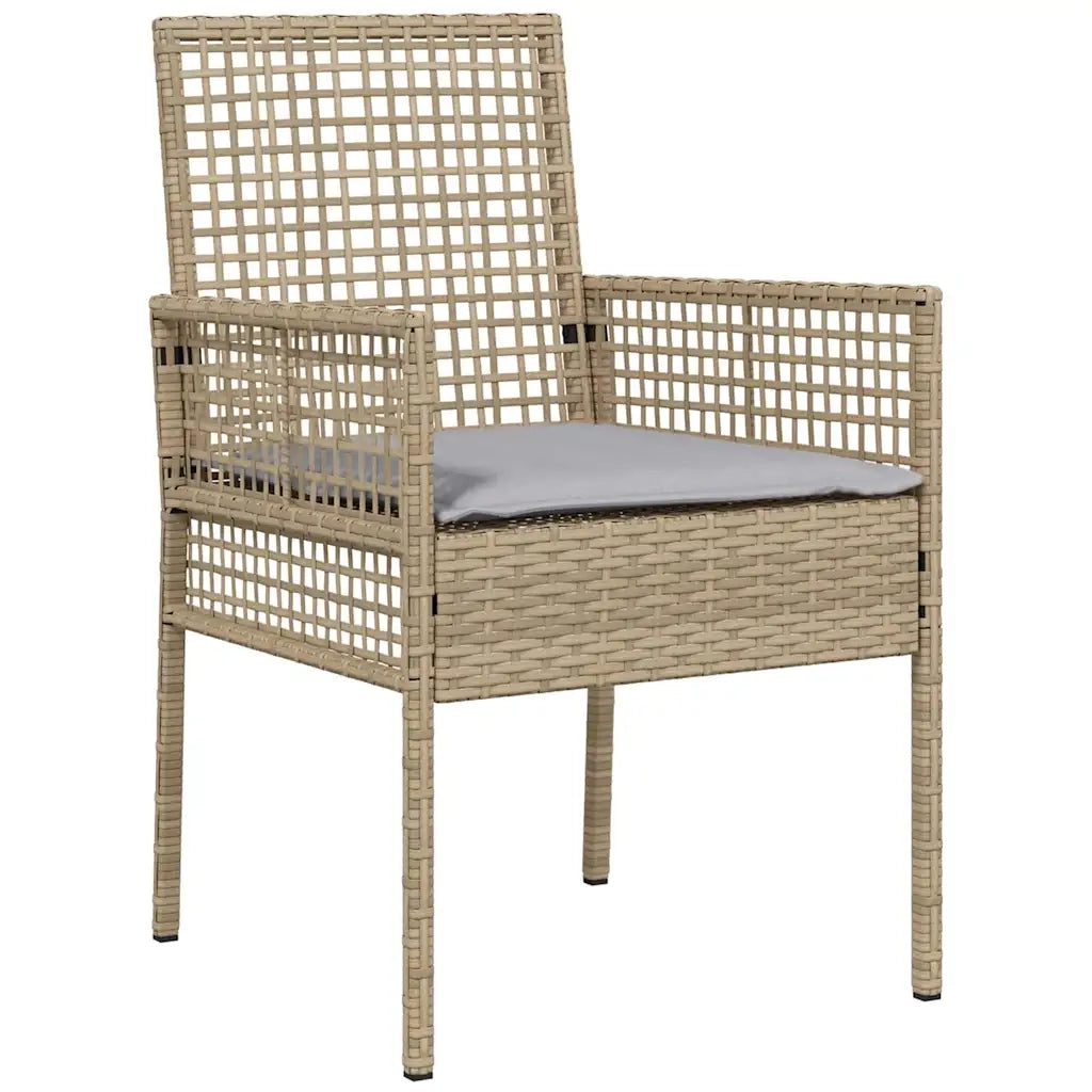 Set da Pranzo per Giardino 9 pcs Beige polyrattan 3334884