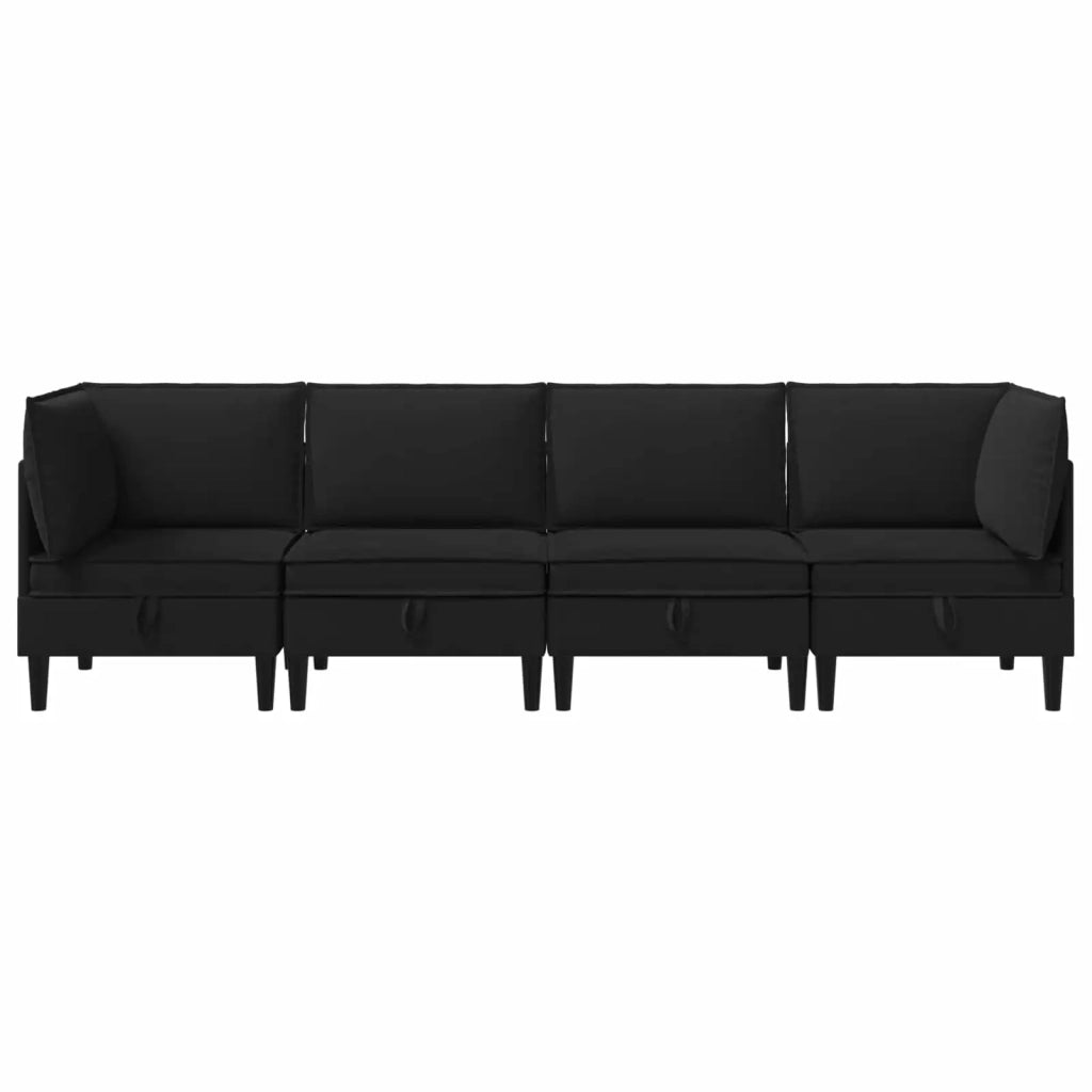 Set di mobili per il soggiorno 4 pcs Nero Tessuto 3413809