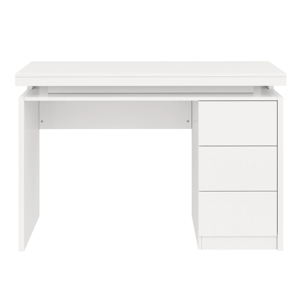 Scrivania Moderna con LED 120x50x78,5 cm, Piano Ampliato, 3 Cassetti, Gambe Rinforzate, Illuminazione Regolabile per Home Office