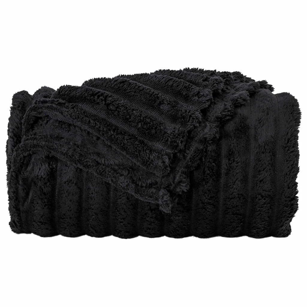 Coperte da Pile 6 pz Nero 150 x 130 cm Panno