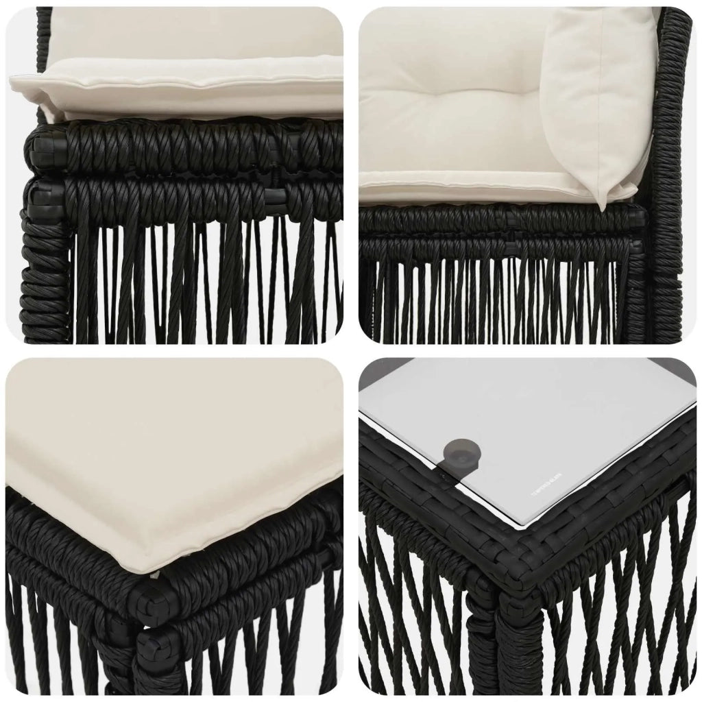 Set Divano da Giardino 8 pz Nero polyrattan 3434236