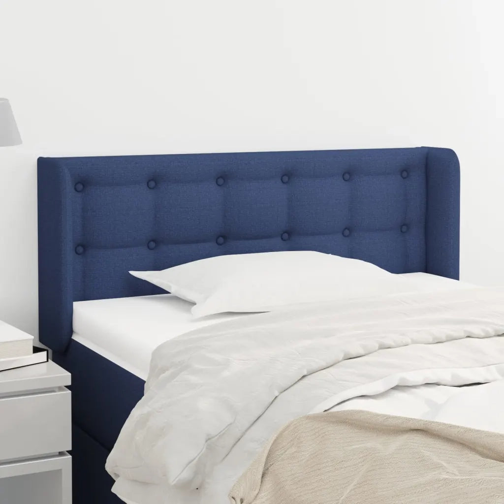 Testiera | Testata ad Orecchio Blu 103x16x78/88cm in Tessuto