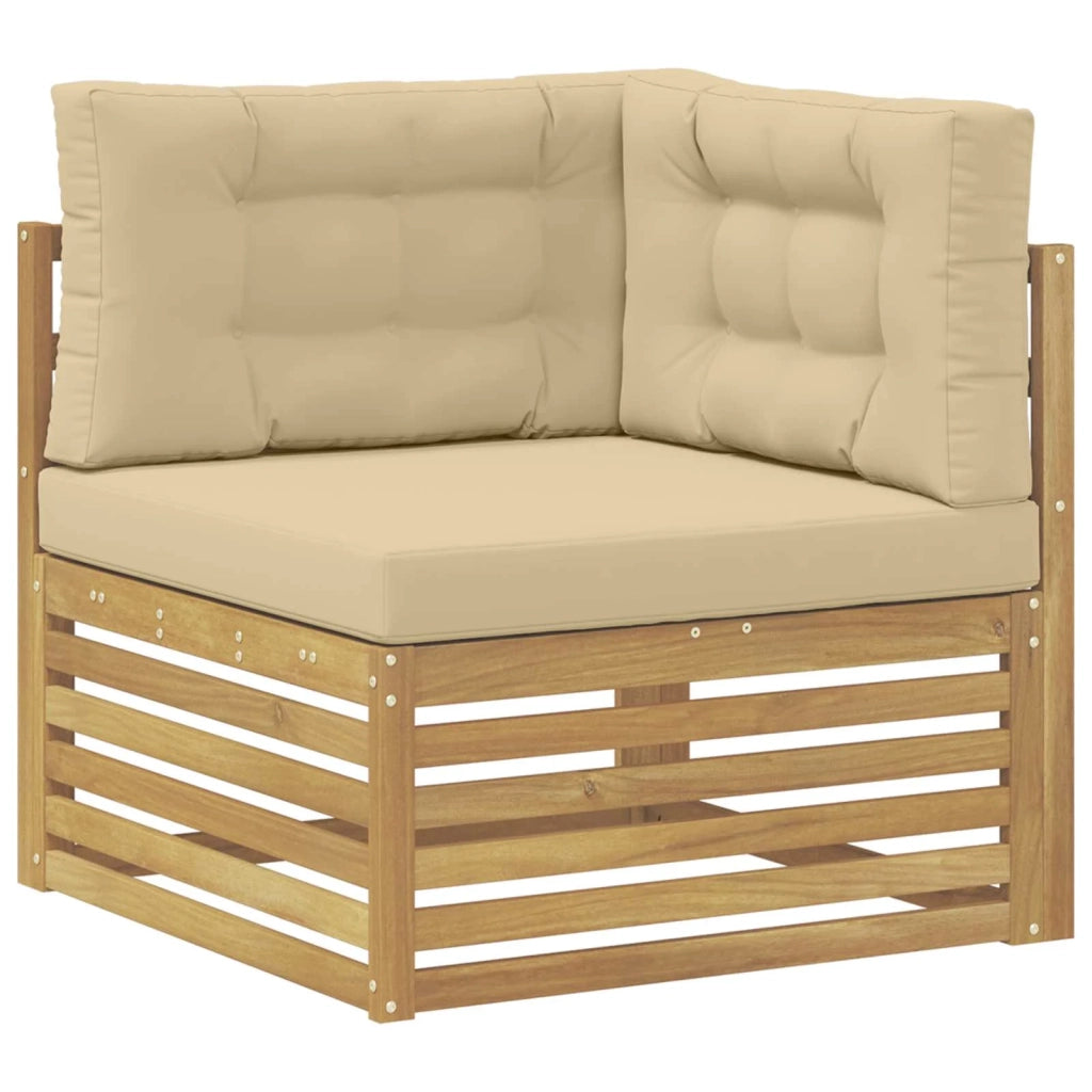 Set di divani da esterno 6 pz Bianco e Beige Poliestere 3390563