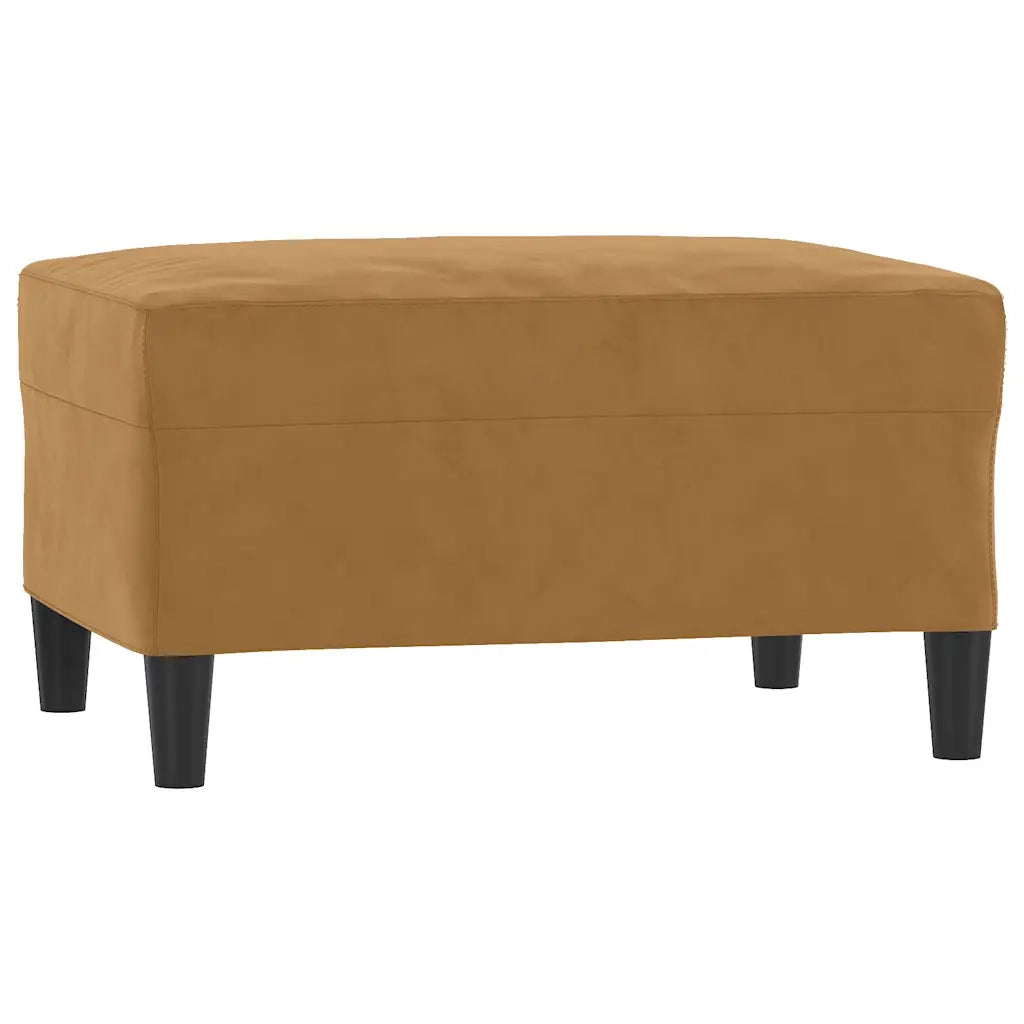 Set di Divani 3 pz con Cuscini Marrone in Velluto