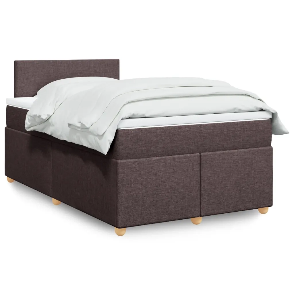 Giroletto a Molle con Materasso Marrone Scuro 120x190cm Tessuto 3288915