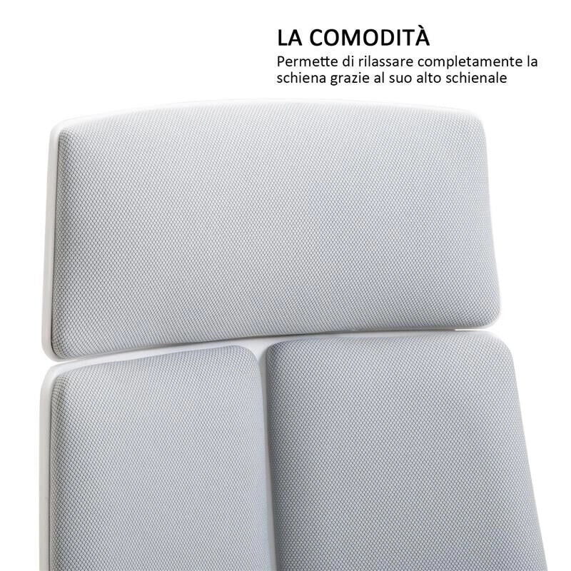 SEDIA DA UFFICIO ERGONOMICA  IN TESSUTO REGOLABILE E GIREVOLE IN MESH GRIGIO