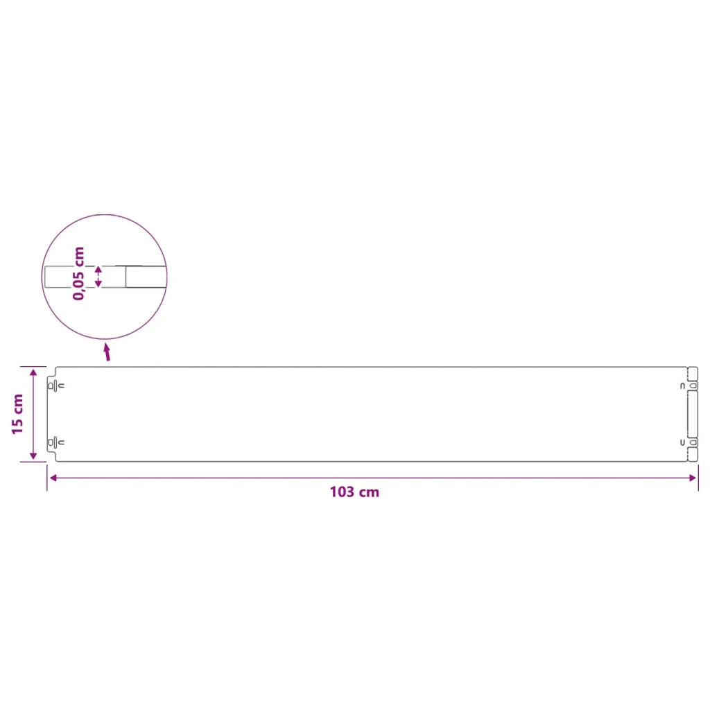 Bordura per Prato 10 pz 15 x 103 cm Acciaio laminato a freddo 860142