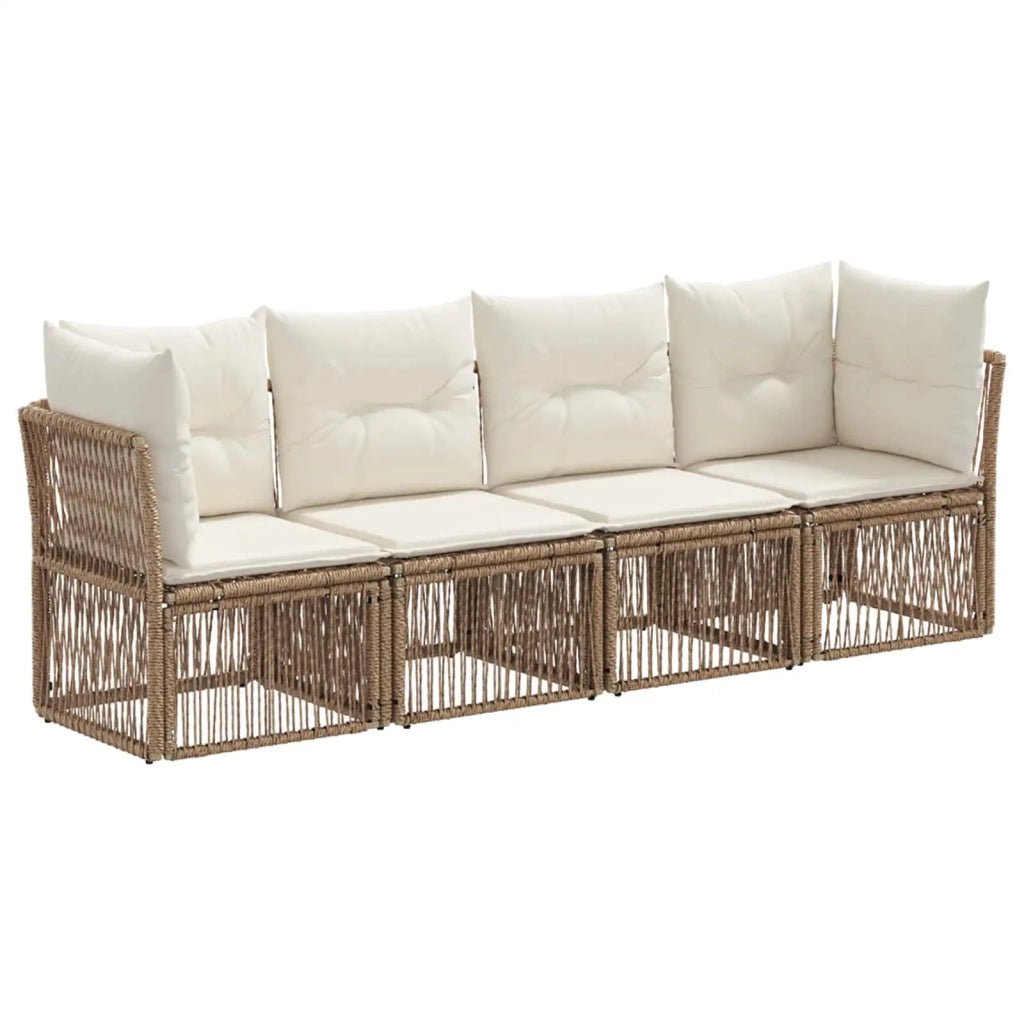 Set Divano da Giardino 4 pz Beige polyrattan 3434130