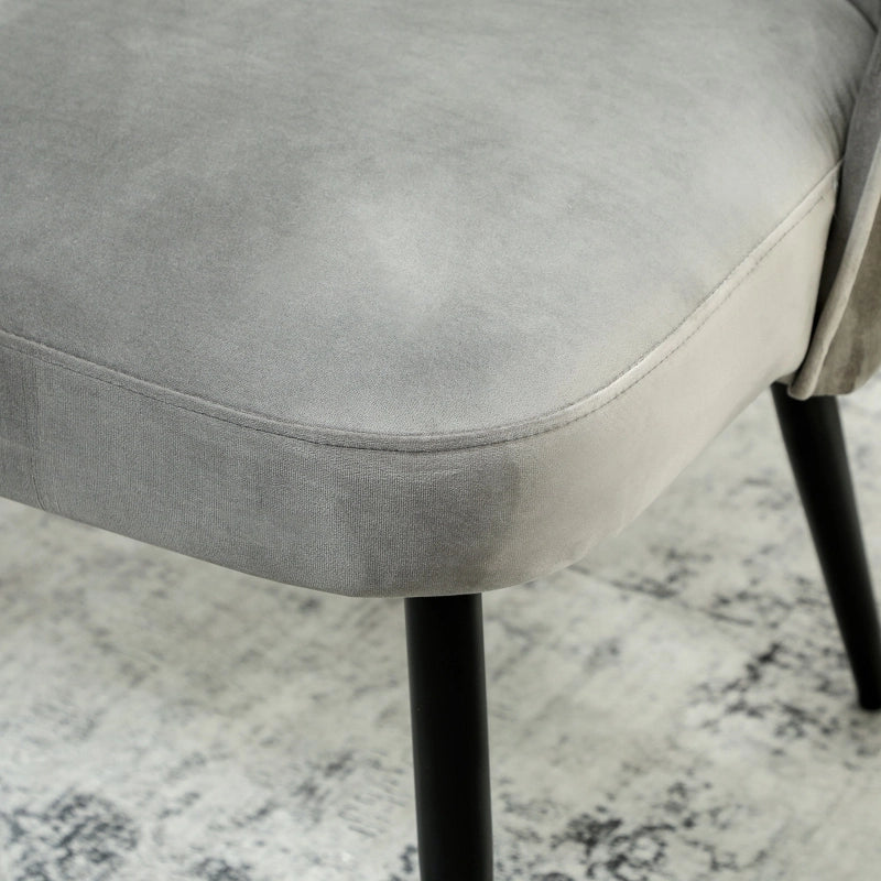 Divano 2 posti 127x63x84.5 cm con schienale ergonomico in metallo e legno grigio