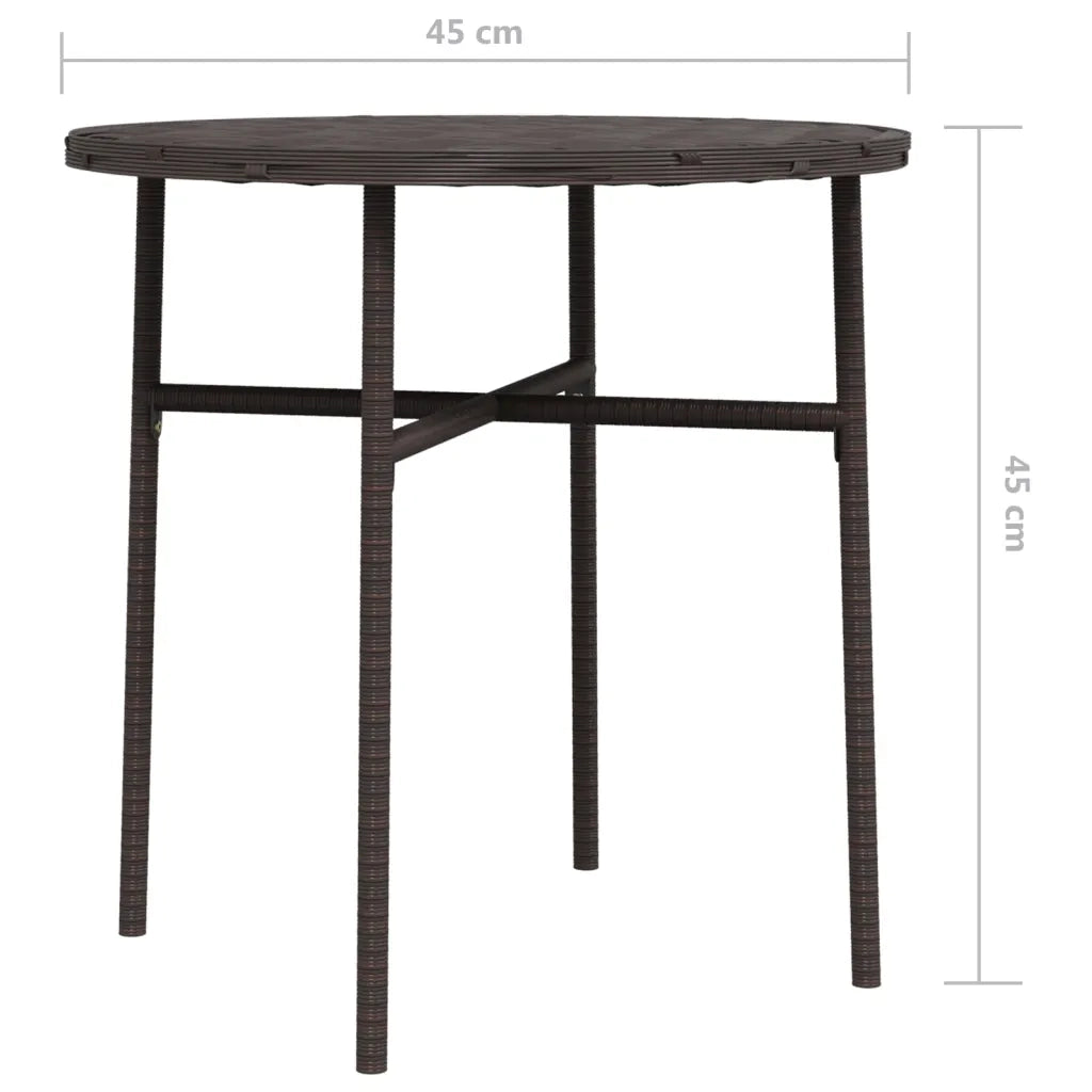 Tavolino da Giardino | Tavolino da T¨¨ Marrone 45 cm in Polyrattan