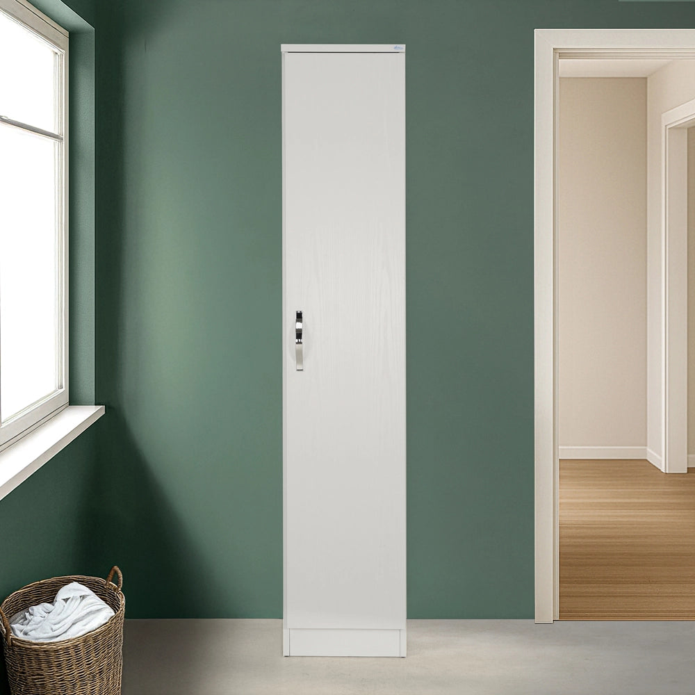 Colonna multiuso 36x182cm salvaspazio in legno bianco 1 anta linea Pilar