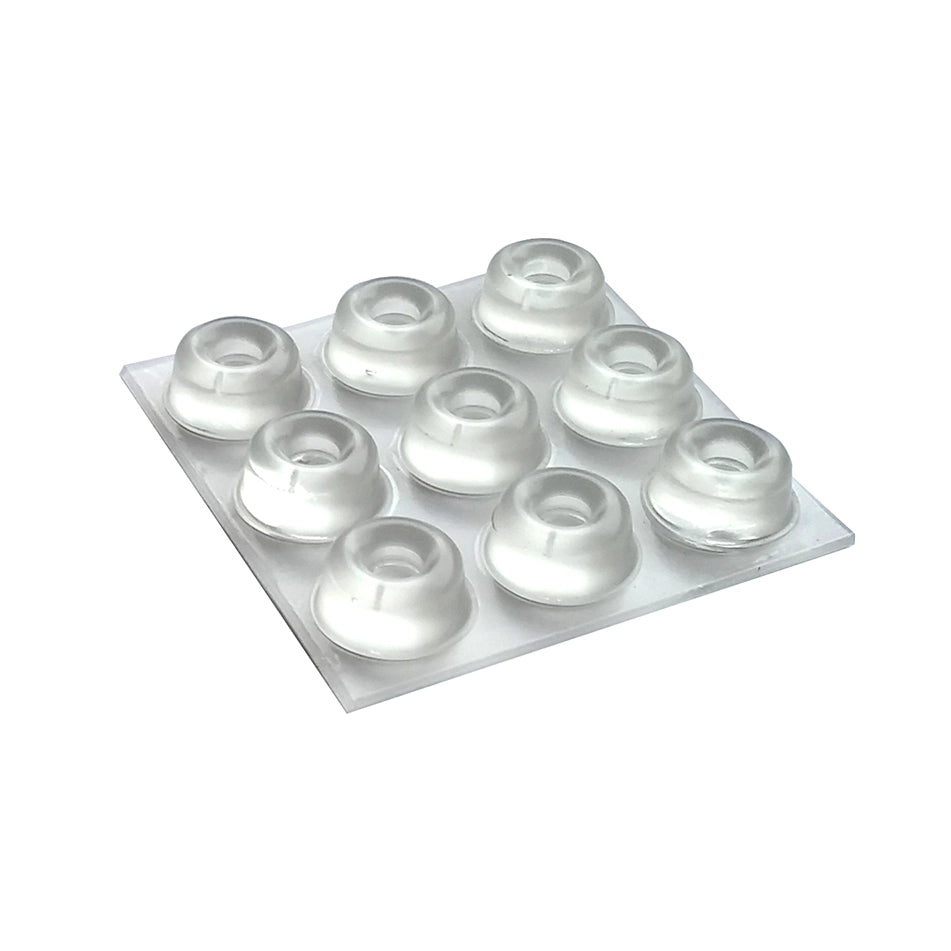 Paracolpi adesivi tondi trasparenti Ø 22,3 mm. - spessore 10,1 mm. - 9 pz.