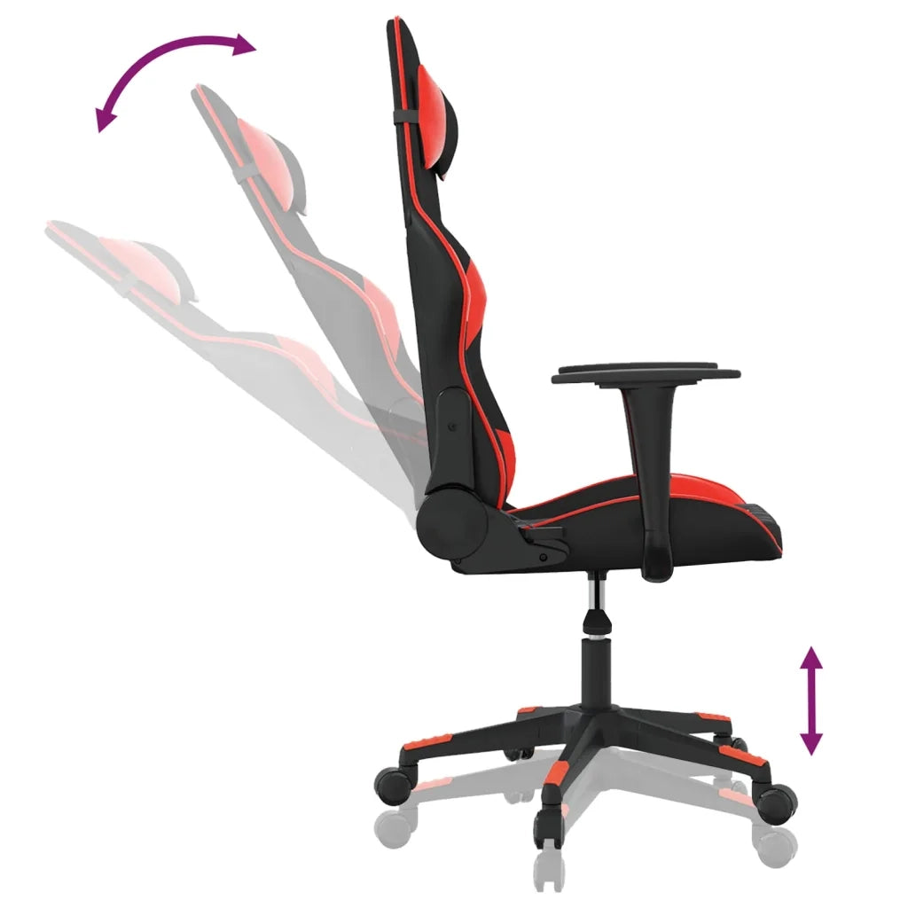 Sedia da Gaming | Sedia da e-sports Nera e Rossa in Similpelle
