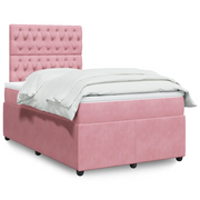 Giroletto a Molle con Materasso Rosa 120x200 cm in Velluto