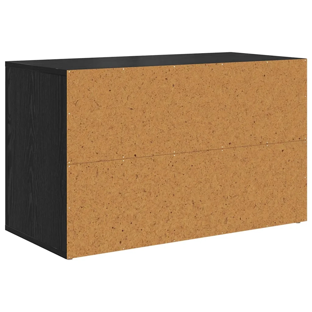 Scarpiera 75 x 35 x 45 cm Legno ingegnerizzato Rovere nero 881017