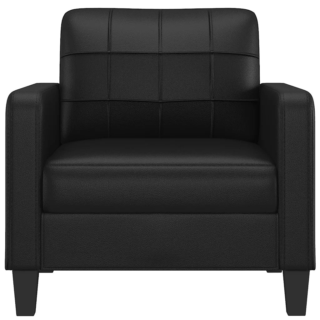 Poltrona | Sedia Relax Nera 60 cm in Similpelle