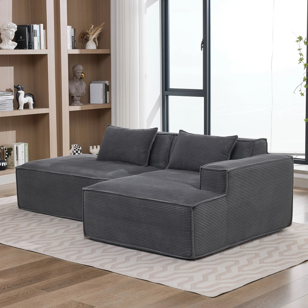 Divano 2 Posti con Cuscini ¨C MINIMAL ¨C Tessuto, 235 cm