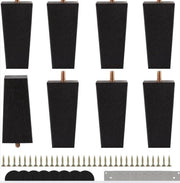 Piedi di tavolo in legno massiccio 10 cm - Set da 8 - Piedi di tavolo in legno per divani e tavoli da salotto