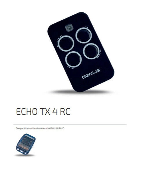 TELECOMANDO RADIOCOMANDO APRICANCELLO GENIUS ECHO TX4 RC 433 6100334 ORIGINALE