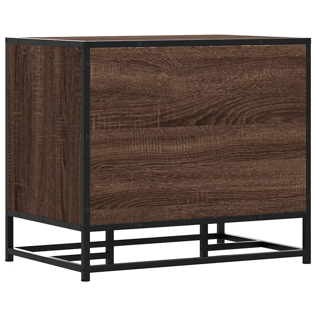 Panca Portaoggetti Rovere Marrone Legno Multistrato e Metallo
