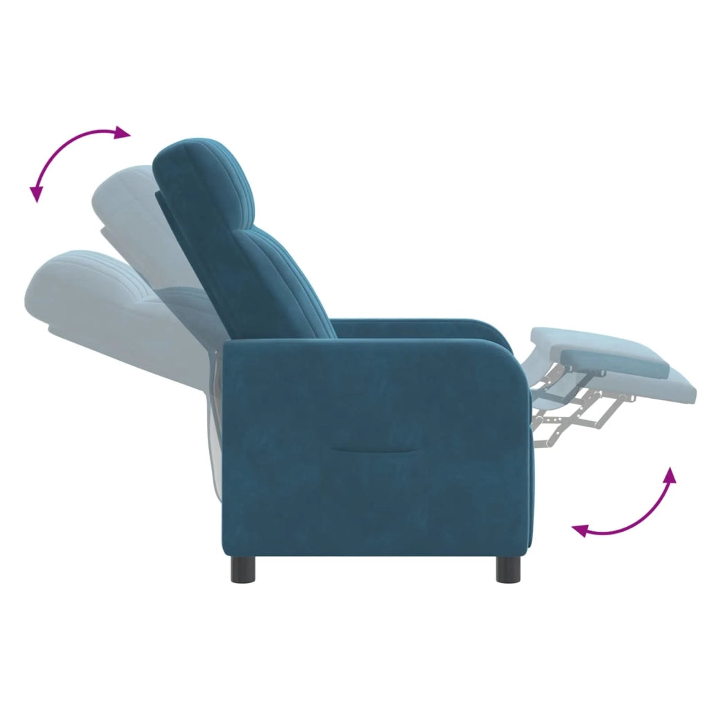 Poltrona Massaggiante Blu Velluto (V) 42035128