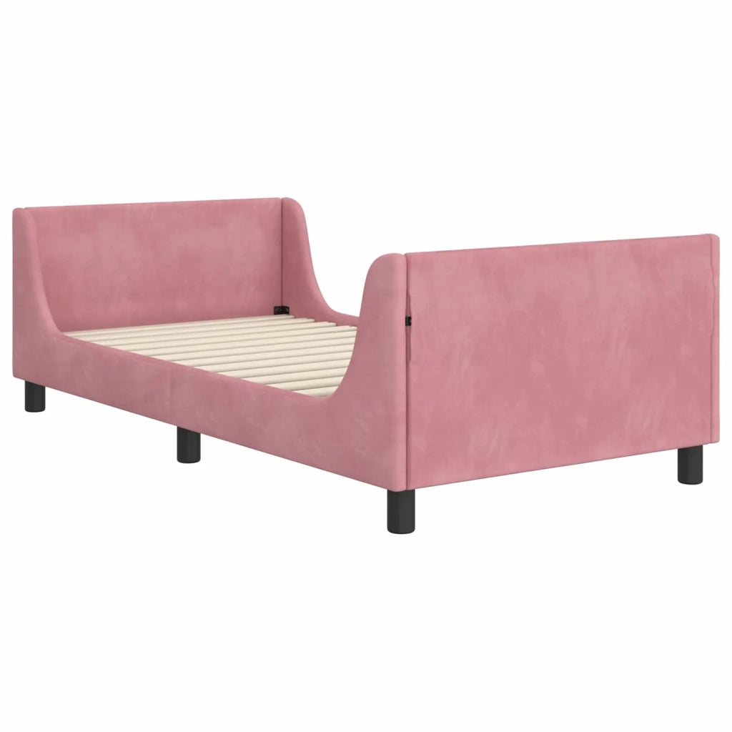 Struttura letto bambini con testata-Giroletto per bambini Rosa 90 x 190 cm Velluto 901612