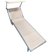 LETTINO MARE ALLUMINIO CON PARASOLE BASIC BEIGE