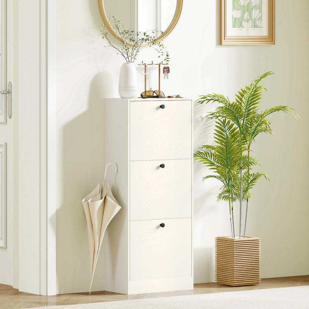 Armadio con Ante Battenti e Ripiani Regolabili ¨C Minimal ¨C 47x28x115 cm Bianco Veteado