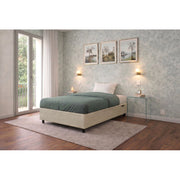 Letto imbottito Piazza e mezzo 120x190 cm BoxMax - Contenitore,Microfibra,Sabbia