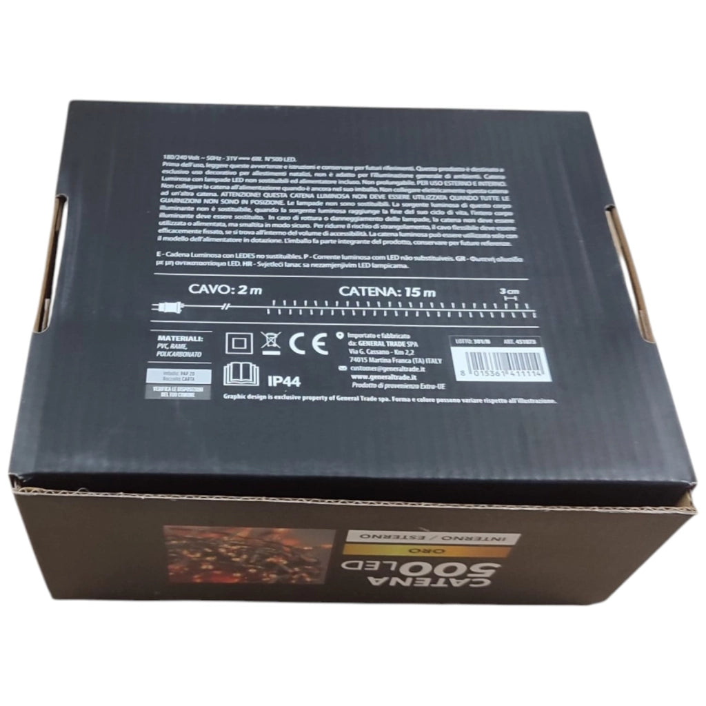 LUCI LED ORO 500 LED 15 MT INTERNO ESTERNO