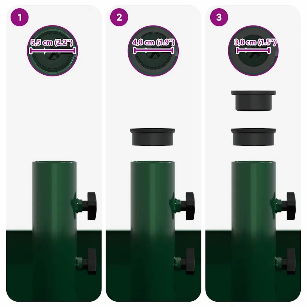 Base per Ombrellone-Supporto per ombrellone Verde 45 x 45 x 45 cm Acciaio