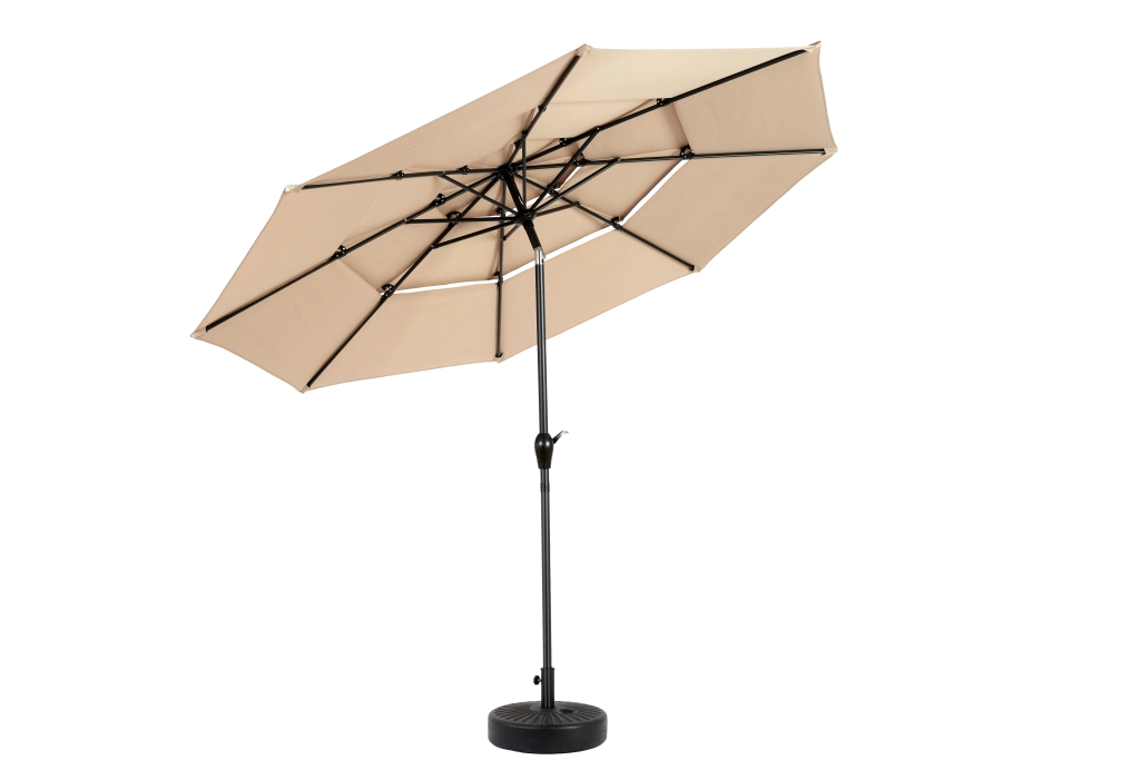 Ombrellone da esterno 10 FT con inclinazione automatica, colore khaki