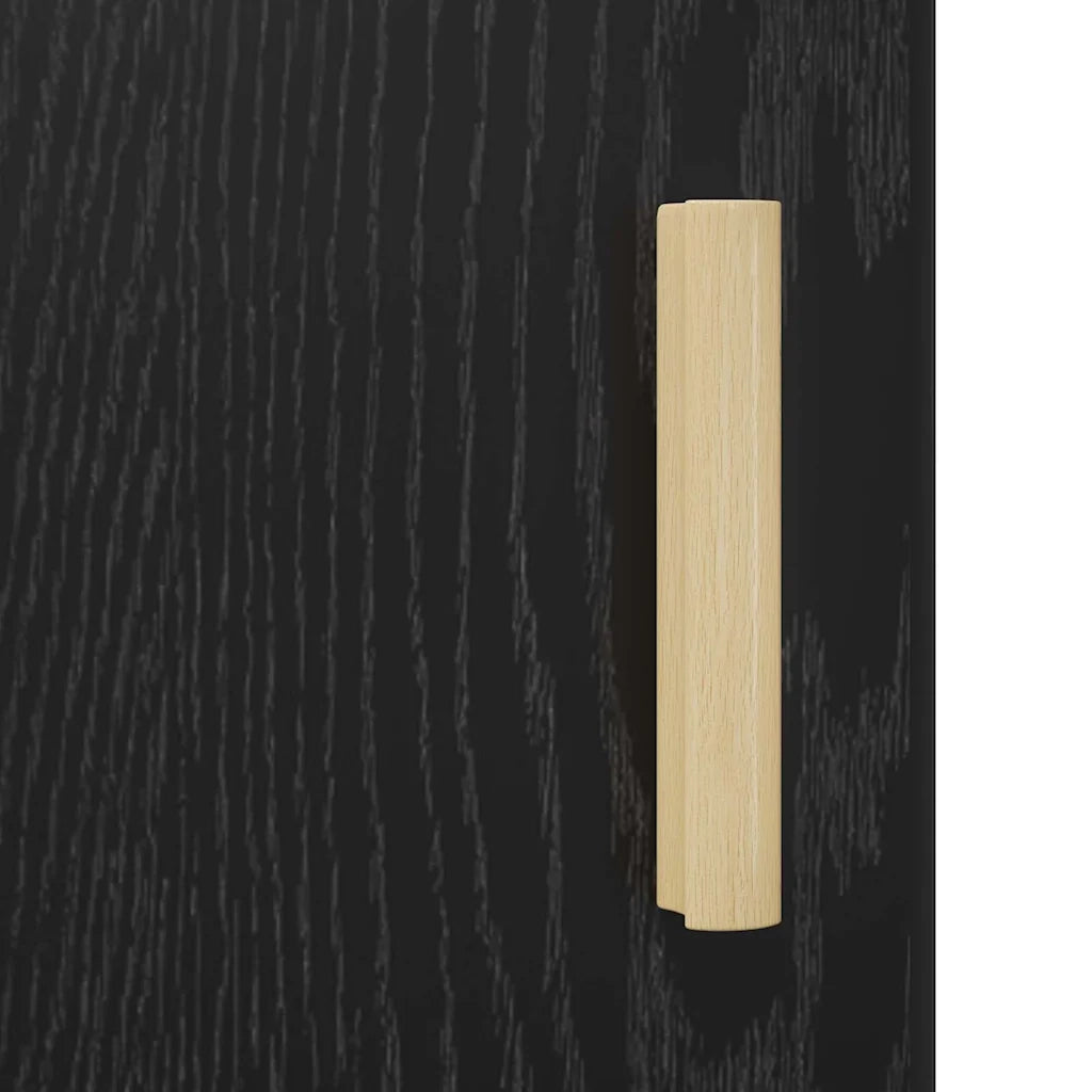 Credenza | Madia | Buffet da pranzo | Armadio da pranzo Rovere Nero 69,5 x 34 x 90 cm Legno multistrato