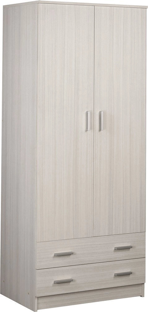 Armadio 2 ante 2 cassetti H182 L77 P52 Cm colore Eucalipto 456k Sarmog
