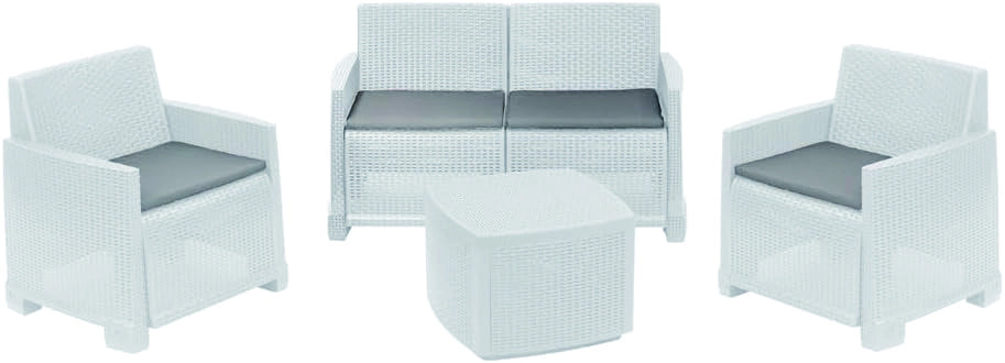 SET DA GIARDINO COMO Col. Bianco con 4 cuscini