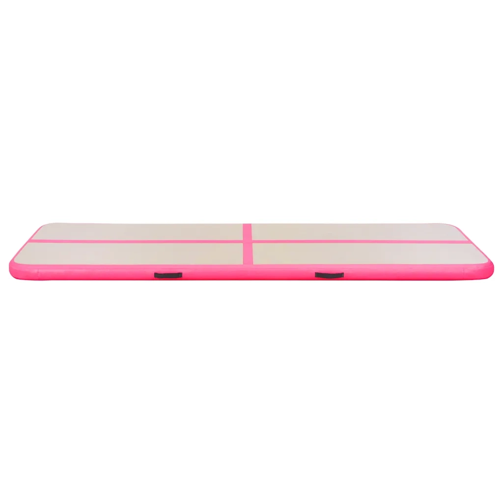Tappetino Ginnastica Gonfiabile con Pompa 400x100x10cm PVC Rosa CFW5246077