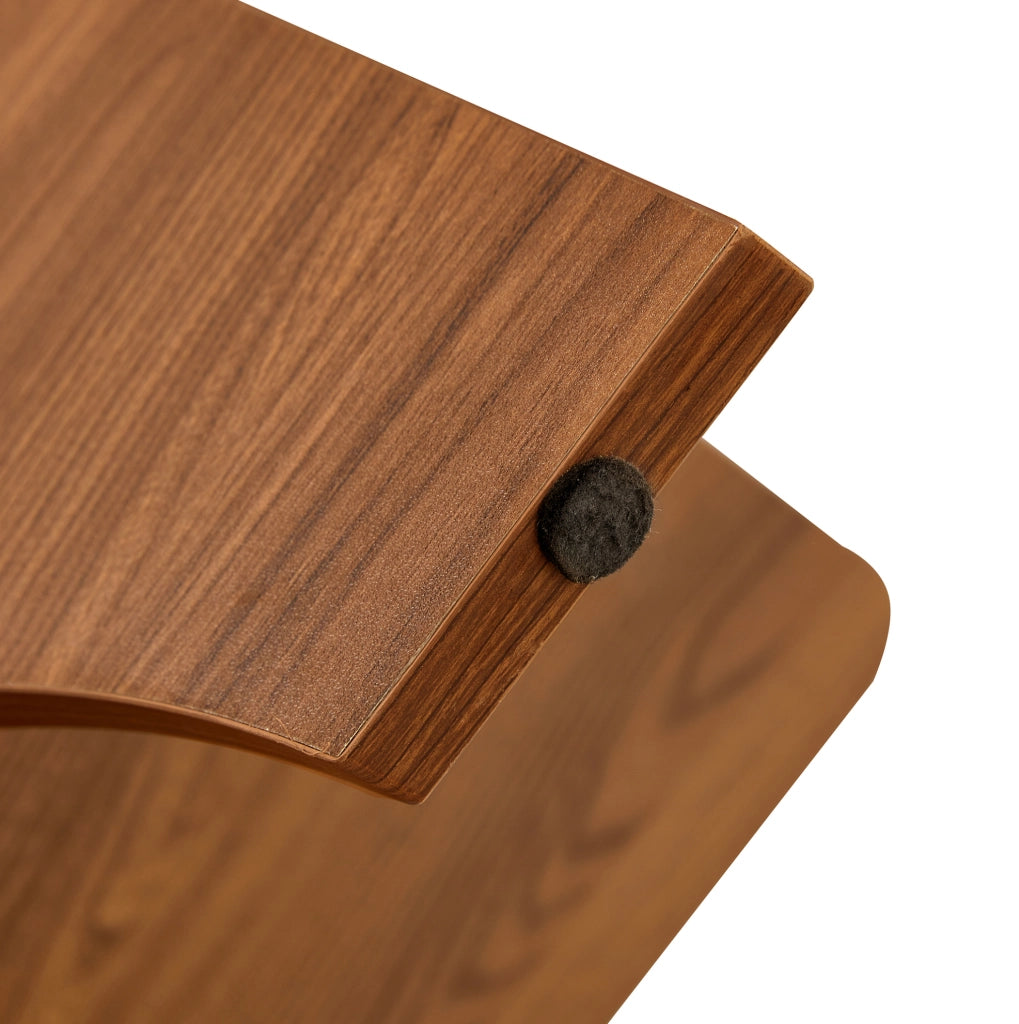 Tavolino da salotto quadrato 80x80 cm in vetro e MDF effetto noce HOMVRA